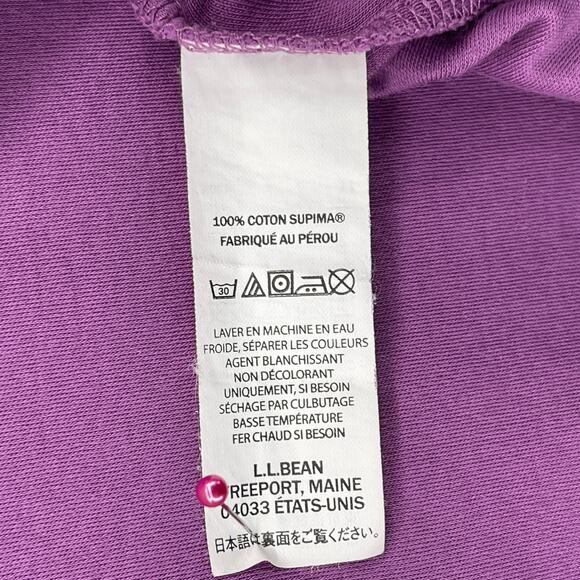 LL BEAN Cardigan Womens LP Petite Jersey Open Front Supima Cotton Purple - Picture 11 of 14